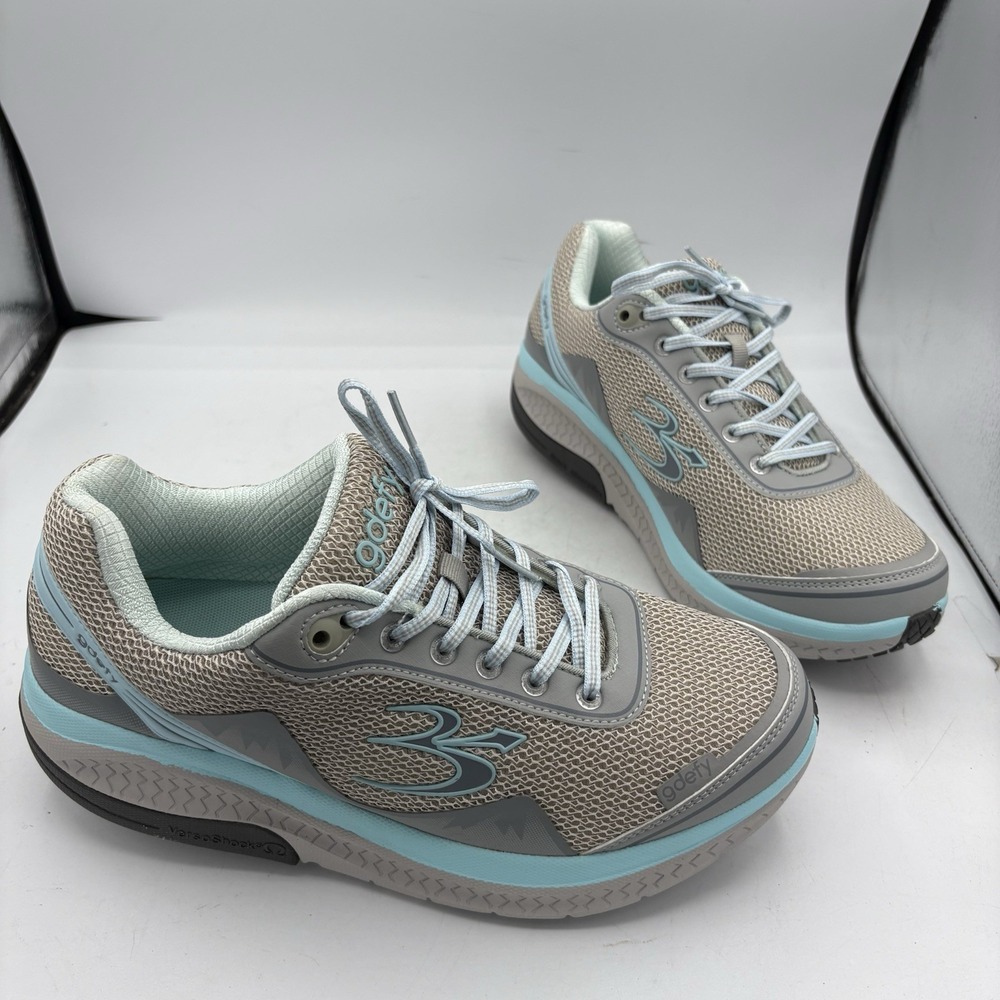 Gravity Defyer Shoes Womens Size 10.5 Gdefy Walk Sneaker Gray Teal Blue Correcti